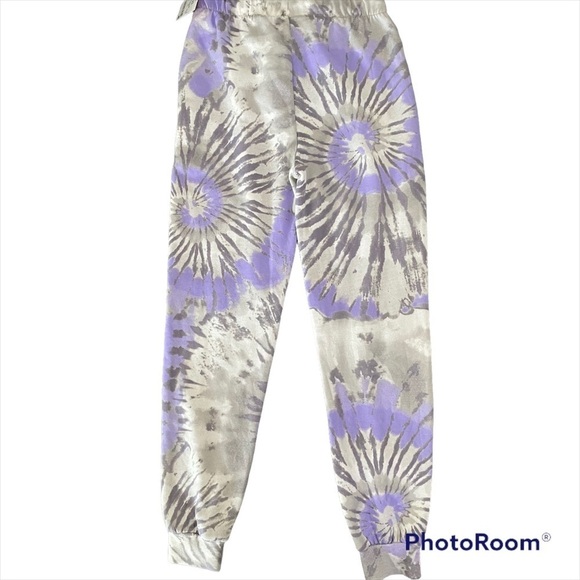Women’s Tie Dye Sweatpants Los Angeles Lakers Hybrid Apparel Lavender Size XS - Picture 3 of 7